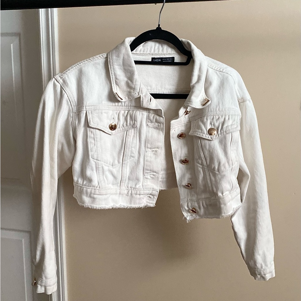 Shein | Cropped White jean jacket